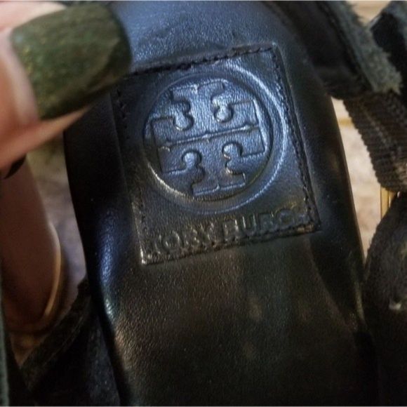 Tory Burch Suede Brayden Slingback Black Clogs - Picture 15 of 16